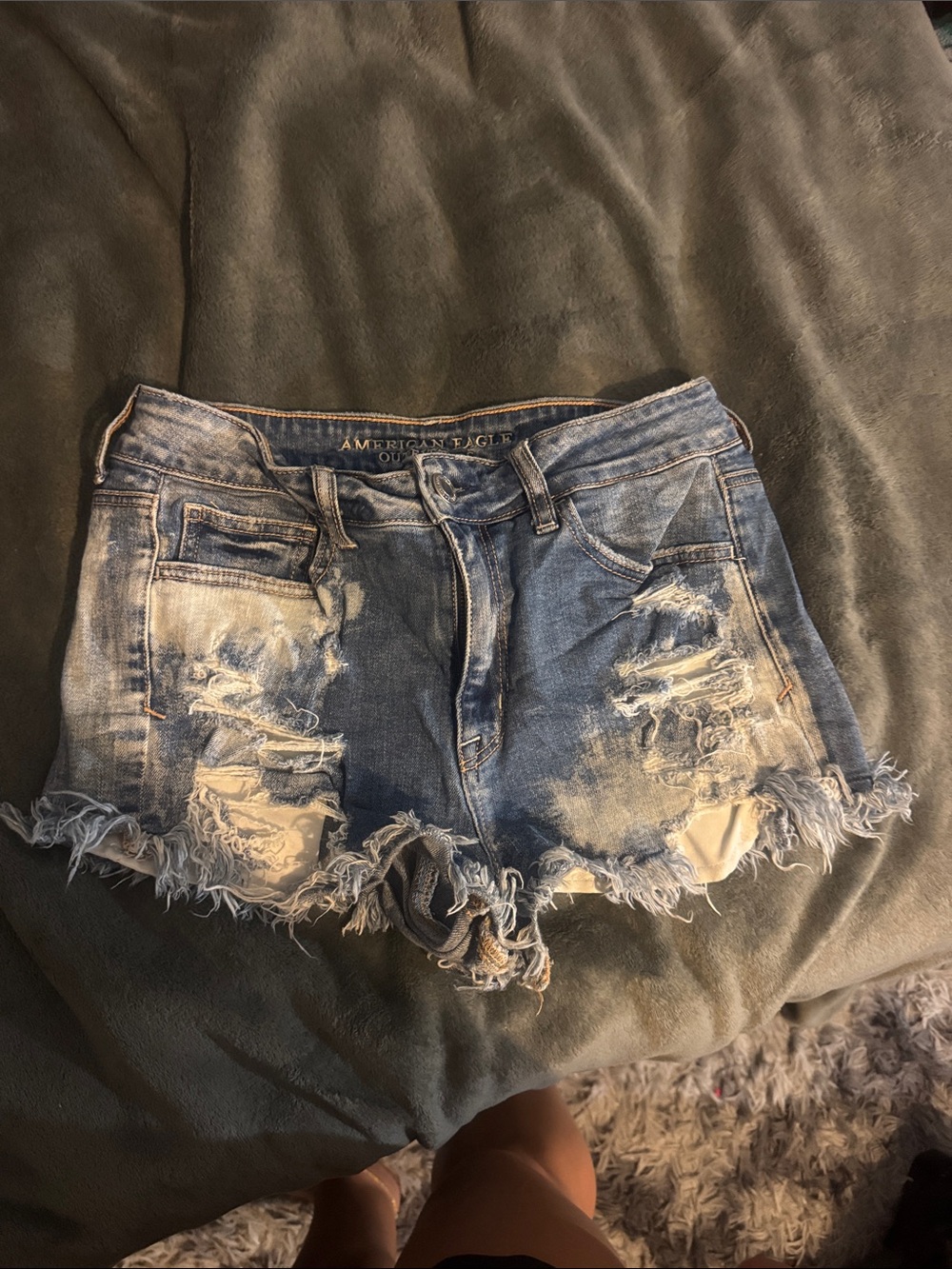 American Eagle Outfitters Distressed Light Blue Denim Cutoff Shorts